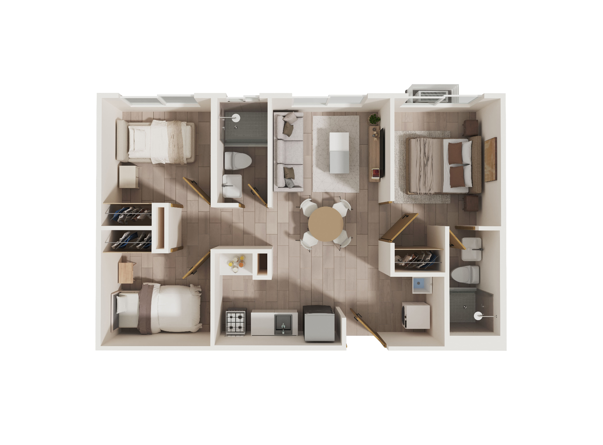 Planta arquitectónica Modelo A — 58.45 m²