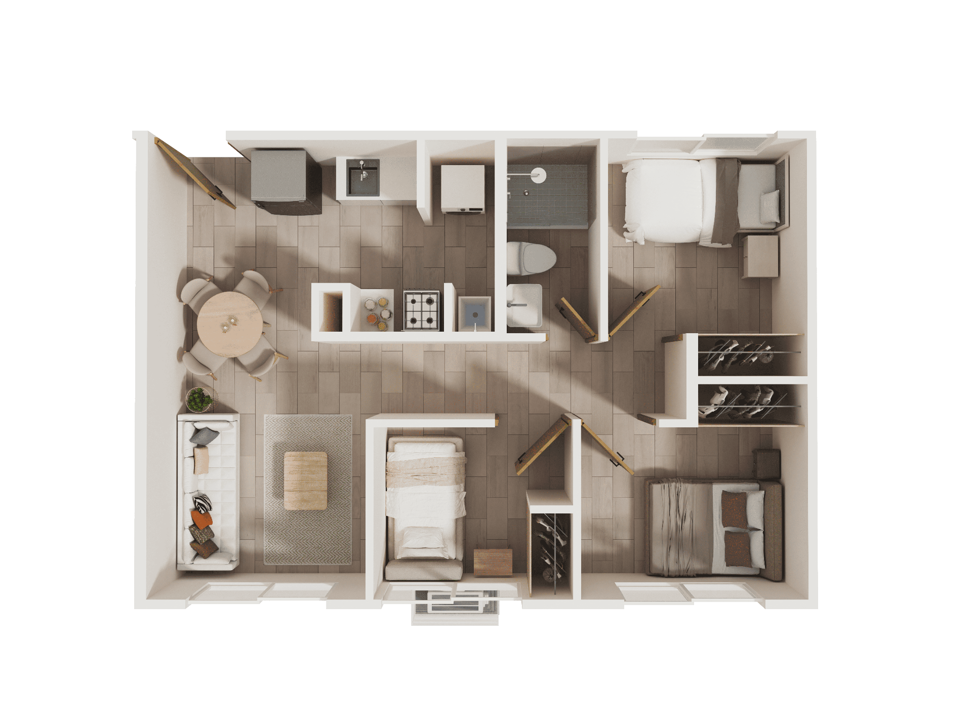 Planta arquitectónica Modelo B — 52.33 m²
