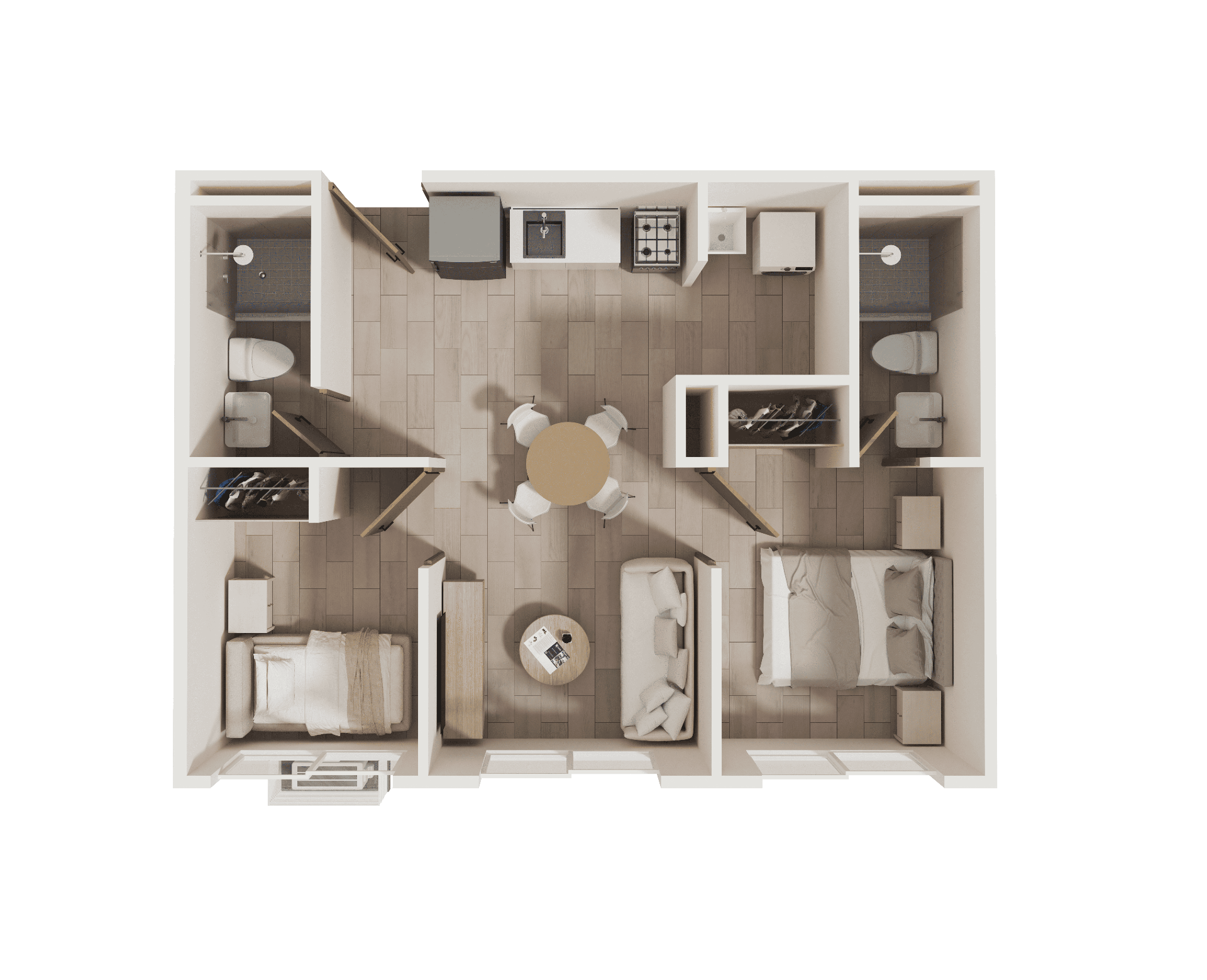 Planta arquitectónica Modelo C — 52.33 m²